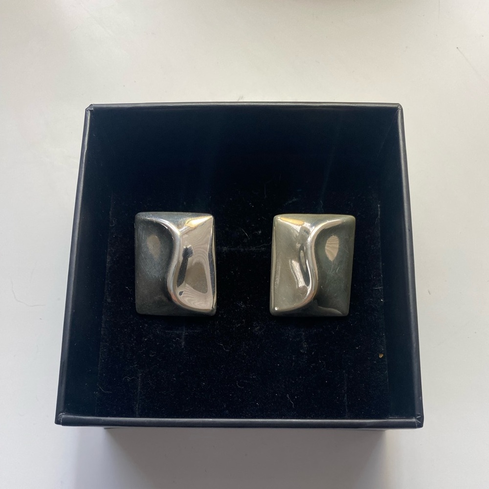 Sterling Silver Geometric Statement Earrings CLIP ON - Made in MEXICO